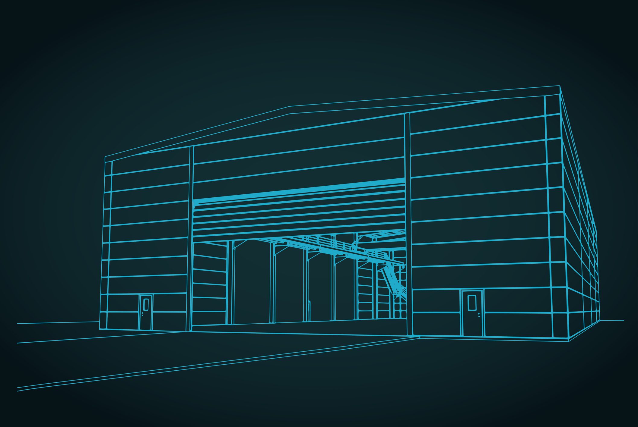 Digital blueprint of a large structure
